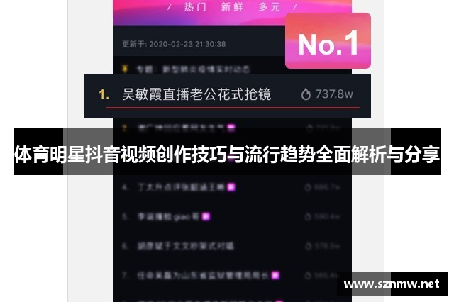 体育明星抖音视频创作技巧与流行趋势全面解析与分享